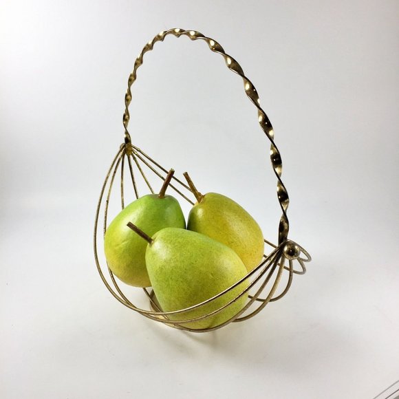 Retro MCM Gold Wire Fruit Basket - Picture 4 of 8